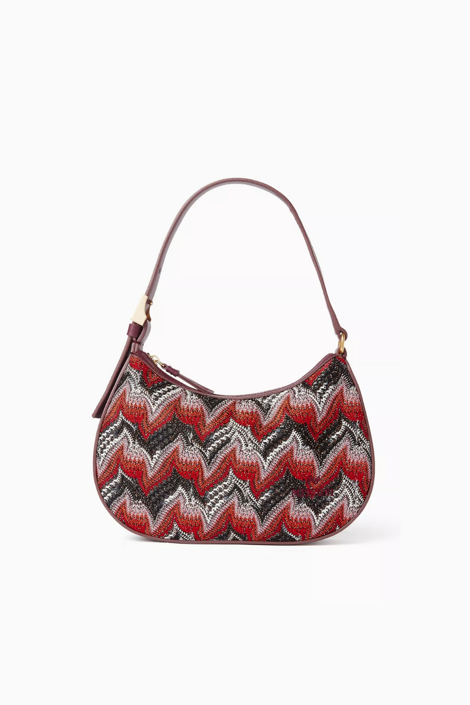 Lurex Örgü Mini Hobo Çanta, İtalyan Zarafeti, İkonik Zigzag Desen