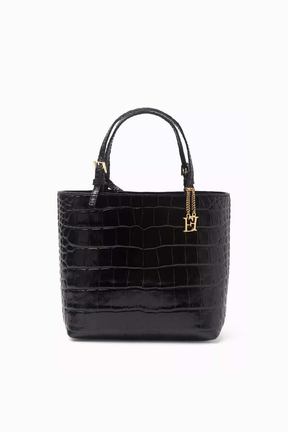 Timsah Desenli Deri Mini Tote Çanta, Şık & Lüks