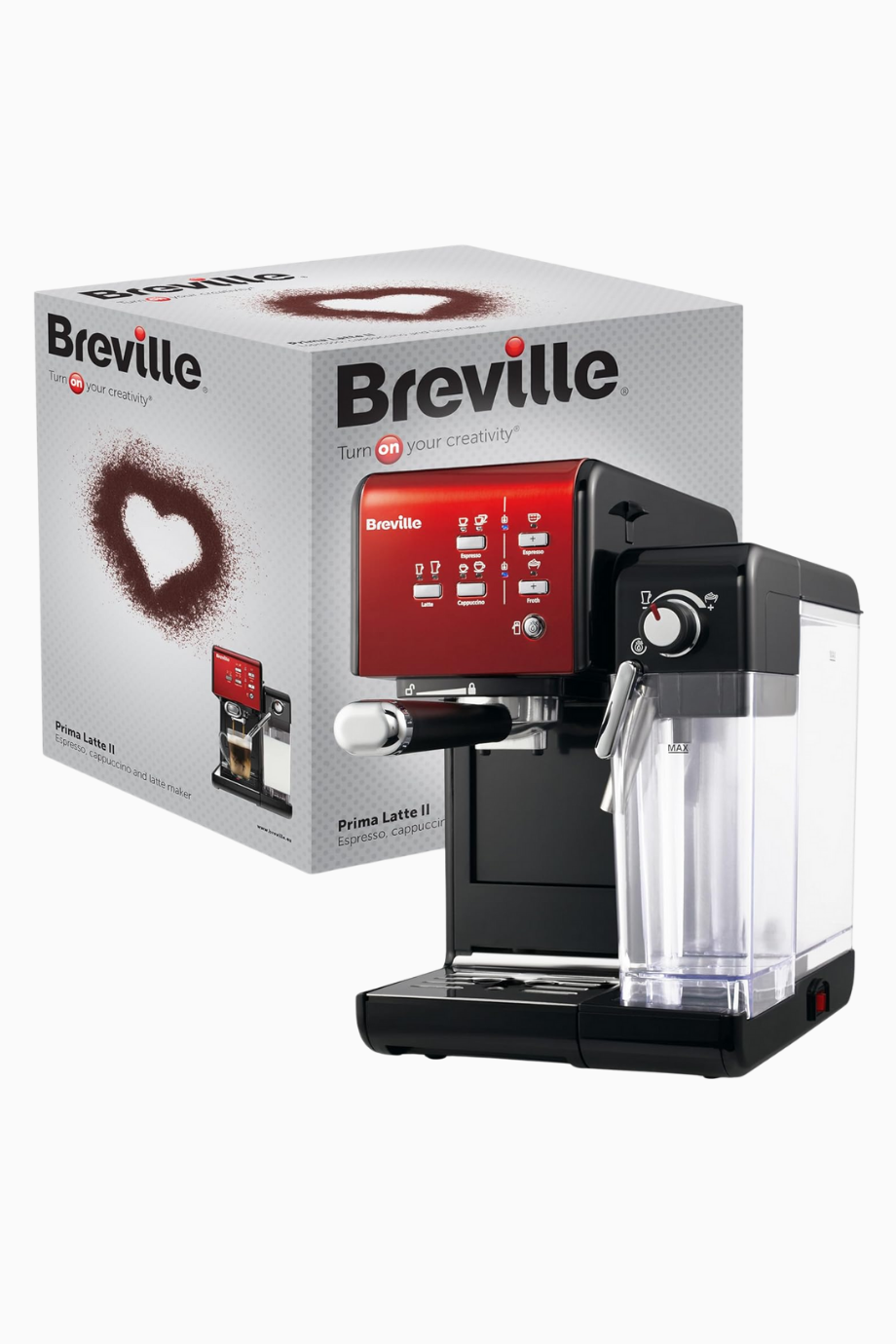 Breville Prima Latte II, Espresso, Latte ve Cappuccino Makinesi, Kırmızı