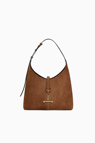 Süet Kite Hobo Çanta, Ayarlanabilir Omuz Askısı, Bağcıklı Kapatma