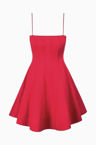 Wylie Mini Dress, A Kesim, Vücuda Oturan Korsaj ve Uçuşan Etek