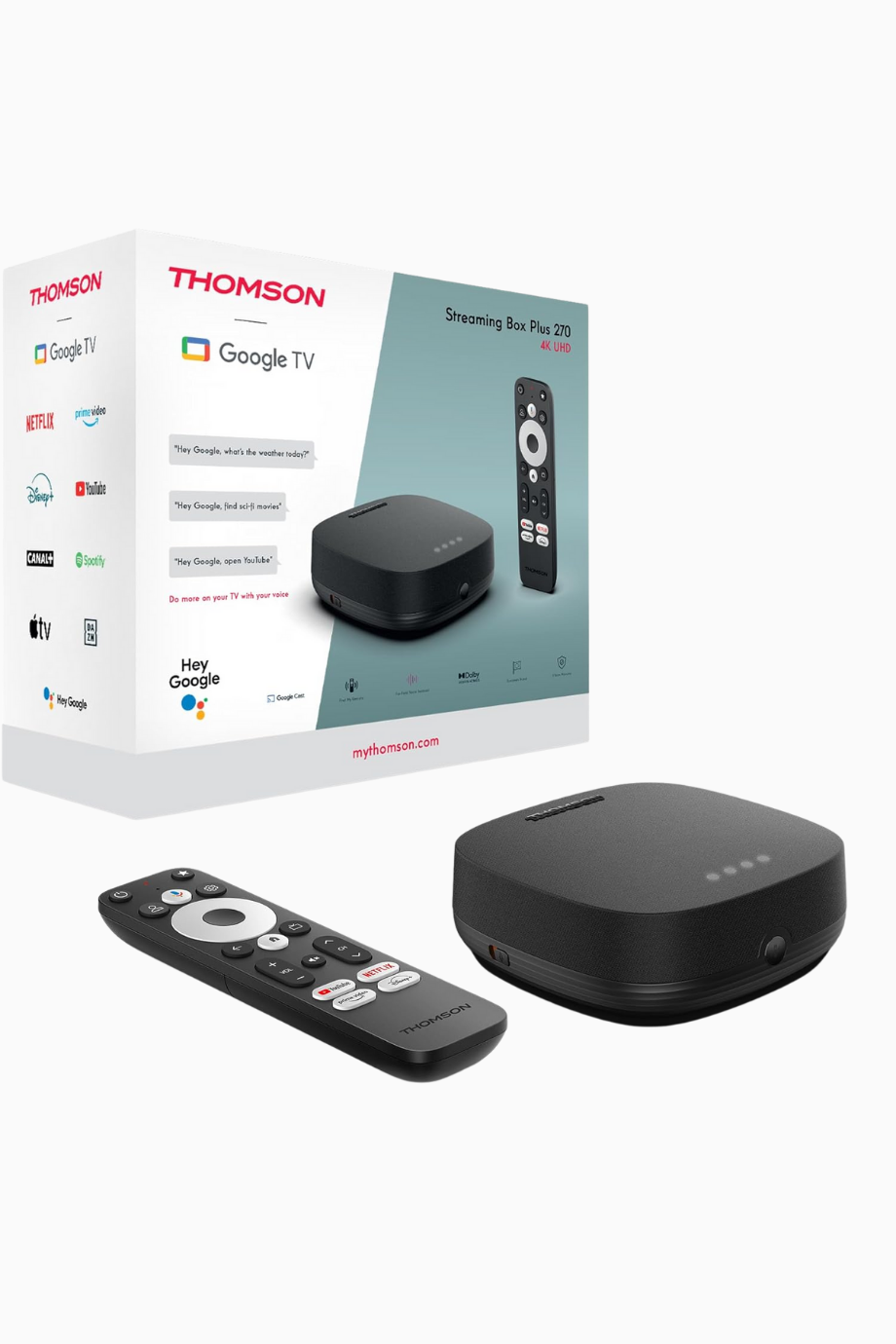 Google TV Streaming Box Plus, 4K UHD, Netflix, Disney+, Ses Kontrollü