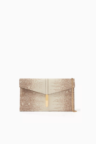 Kertenkele Desenli Deri Tokyo Clutch, Zarf Siluetli, Şık Tasarım
