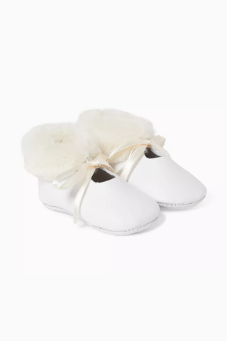 Deri Kürklü Çocuk Botları, Suni Kürk & Saten Bağcık, Pratik ve Şık