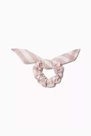 Pamuklu Kareli Saç Tokası, Fiyonk Detaylı & Şık