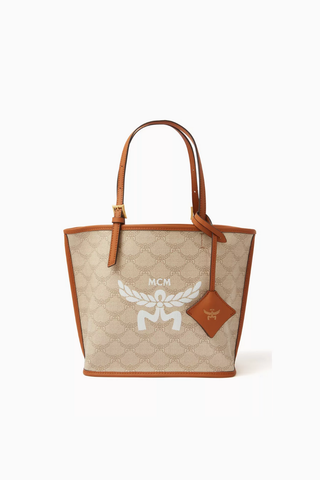 Mini Himmel Tote Çanta, Visetos Kanvas & Tereyağı Deri