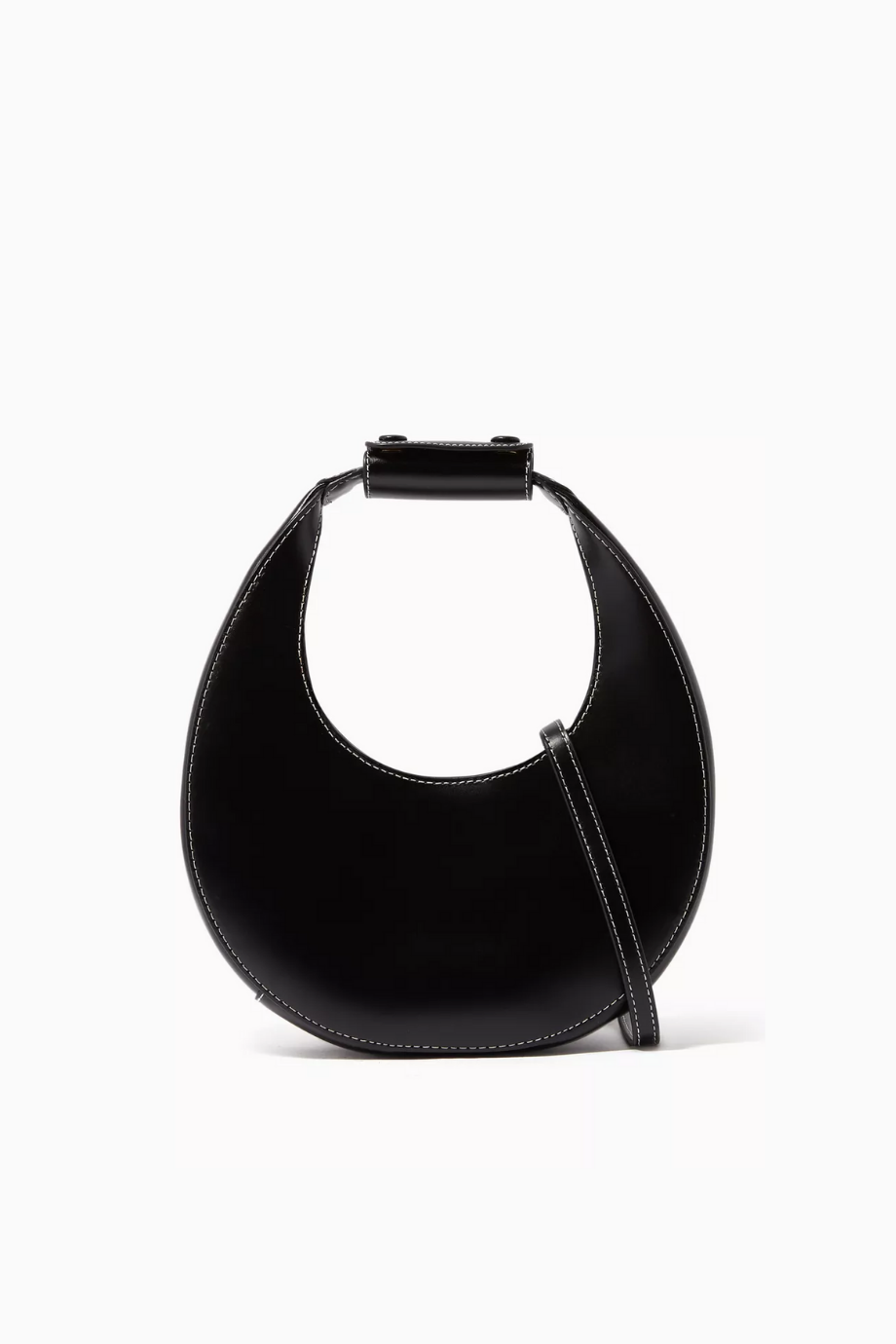 Deri Mini Ay Çantası, Zarif & Modern Tasarım, Süet Astar