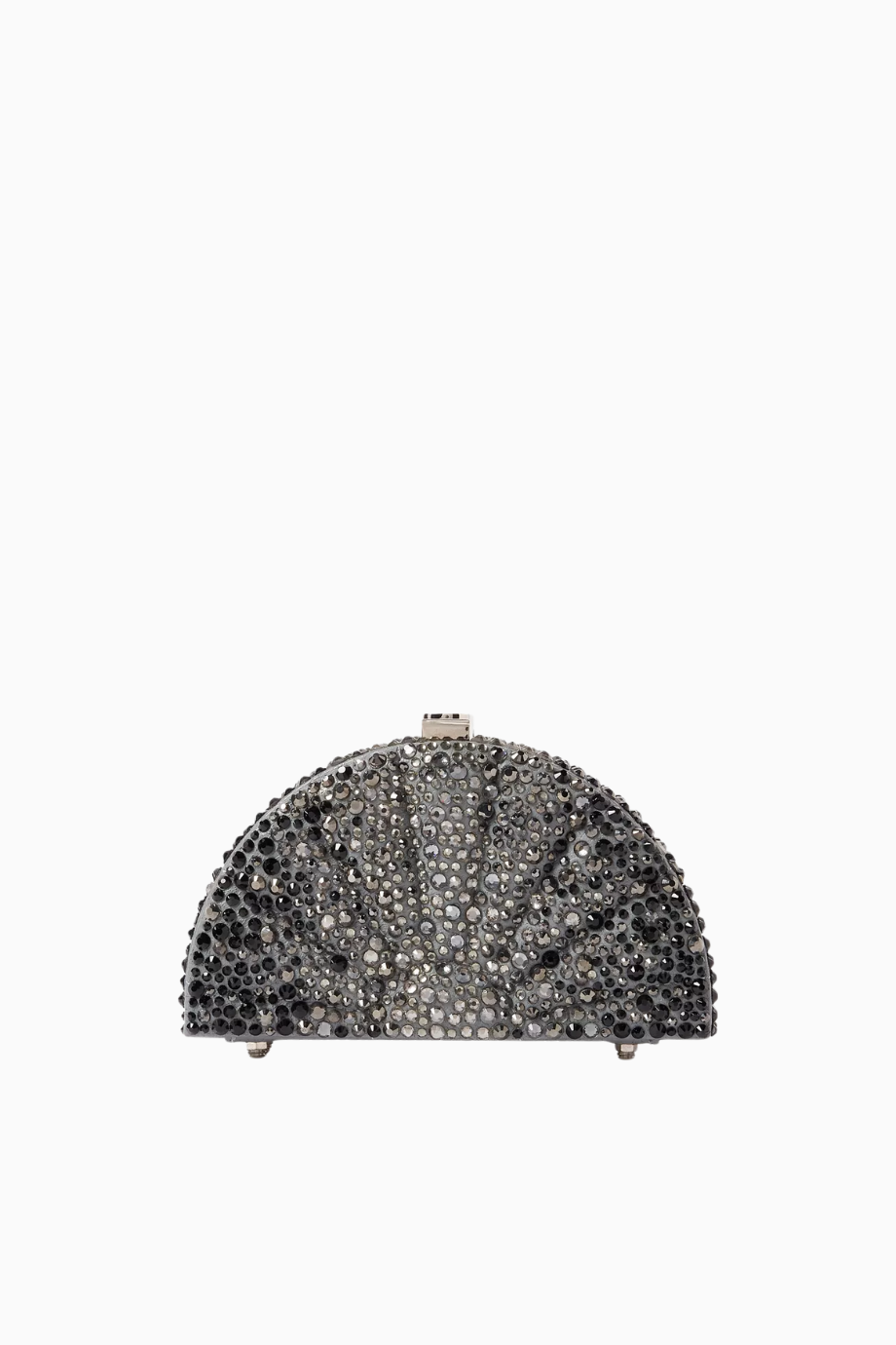 Kristal İşlemeli Fan Deri Çanta, Heykelsi & Zarif, Çakıllı Deri