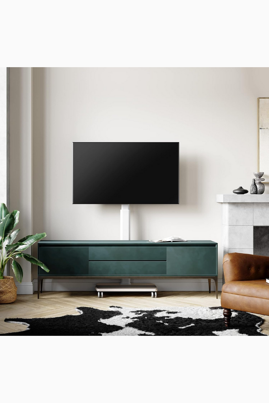 Tekerlekli TV Sehpası, 32-70 inç LCD LED Ekran, Döner 60 Derece ve Yükseklik Ayarlanabilir