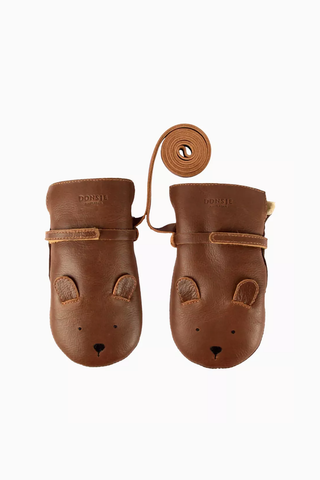 Kapi Classic Ayı Deri Çocuk Eldiveni, Suni Kürk Astarlı