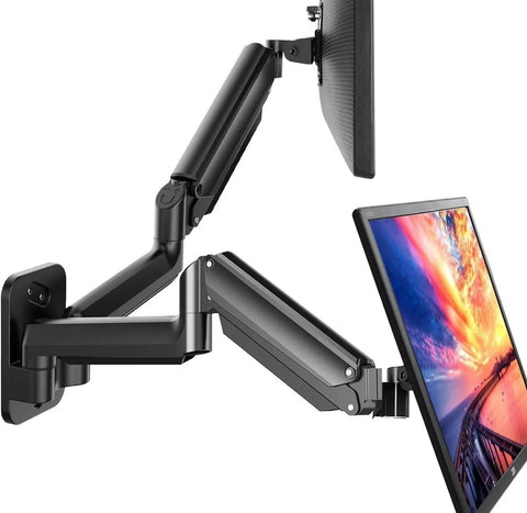 2’li Monitör Duvar Askısı, 17–32 inç Ekranlar için Gazlı Yay Kollu, VESA 75/100 Uyumlu
