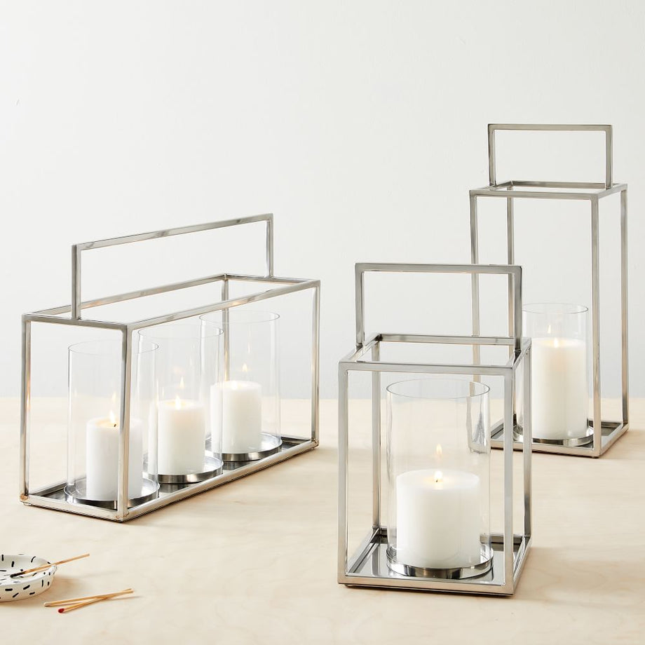 Çerçeveli Mumluk, Nikel Kaplama Minimalist Tasarım