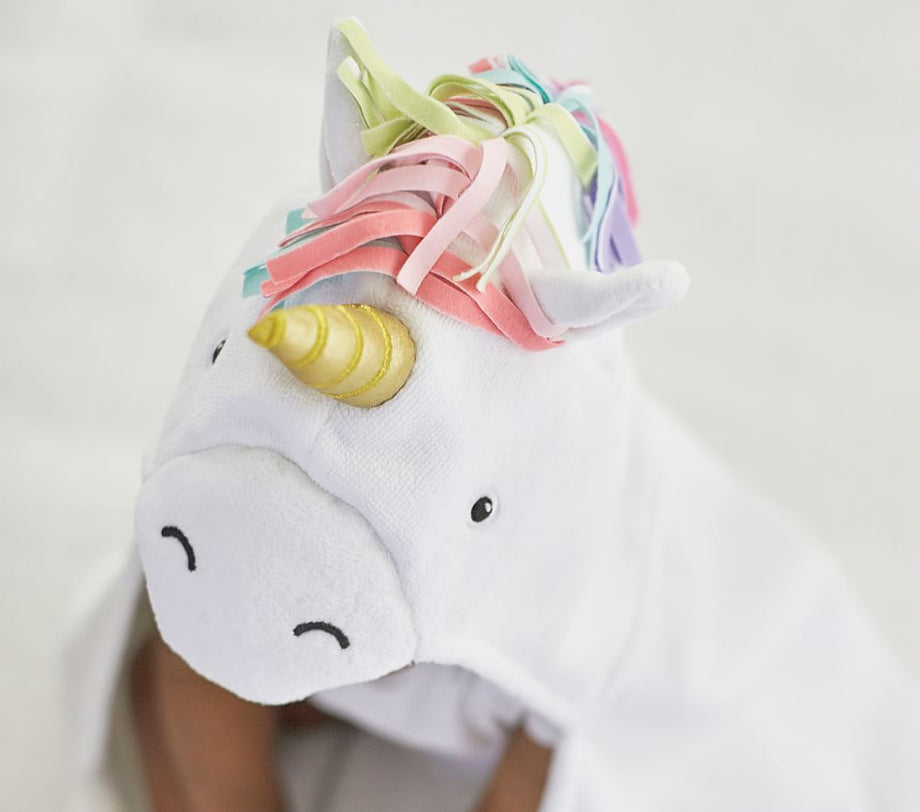Unicorn Gökkuşağı Bebek Kapşonlu Havlu, Yumuşak ve Eğlenceli Tasarım