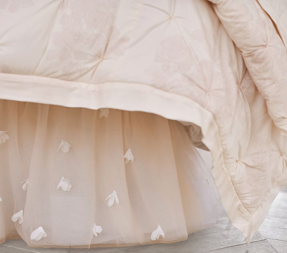 Monique Lhuillier Blush Pembe Tüllü Çocuk Yatak Eteği, M