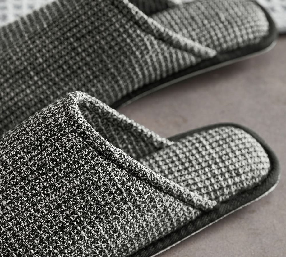 %100 Belçika Keten Waffle Terlik, Dokulu Yapı