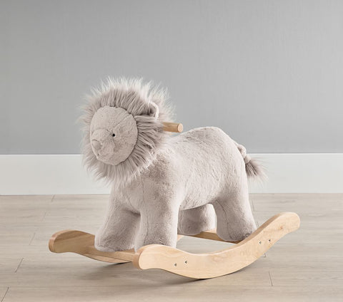 Taupe Lion Peluş Bebek Odası Salıncağı, Yumuşak ve Güvenli Eğlence