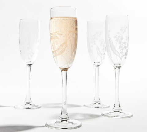 Monique Lhuillier Lily of the Valley Flüt Kadeh 4'lü Set