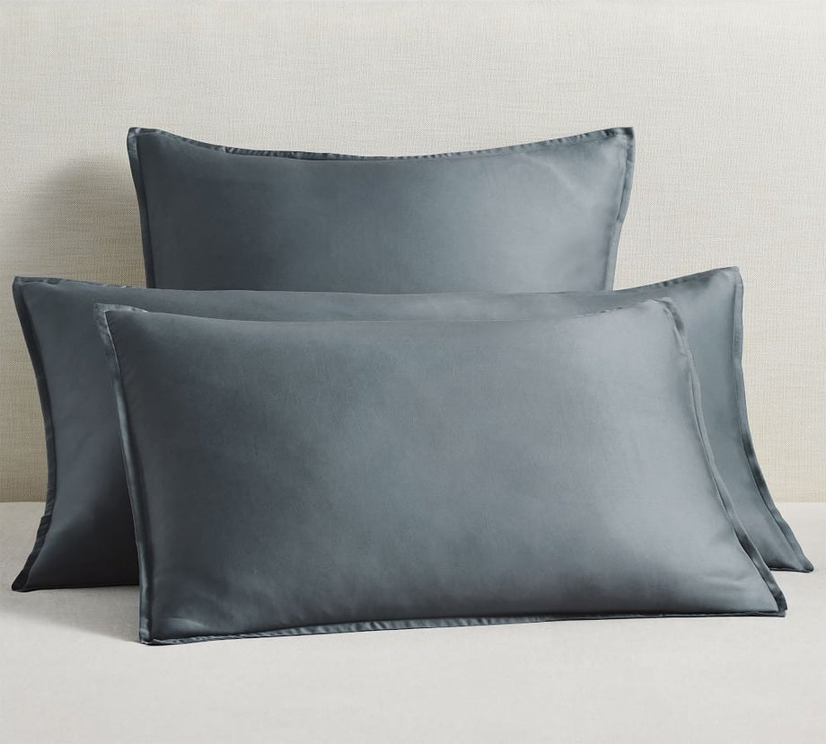 Tencel Lyocell True Carbon Zero Malzemeden OEKO-TEX® STANDARD 100 Sertifikalı Yastık Kılıfı, Çelik Mavisi