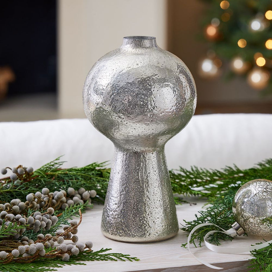 Gümüş Çekiçlenmiş Cıva Mumluklar