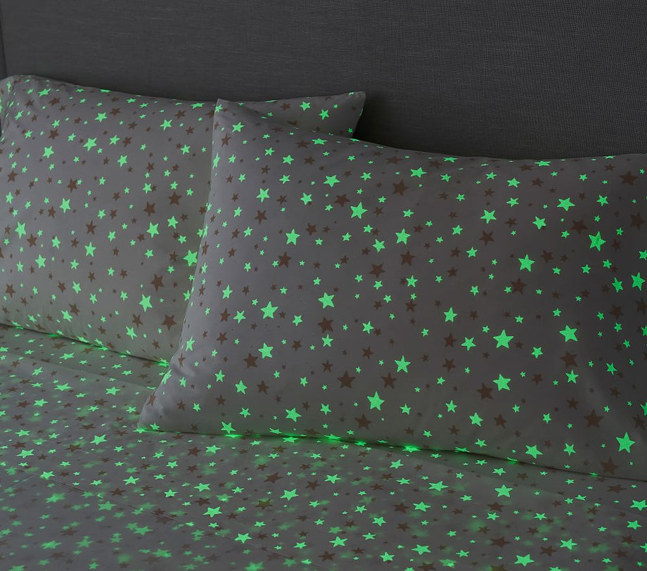 Shining Star Glow-in-the-Dark Organik Pamuklu Çarşaf Seti