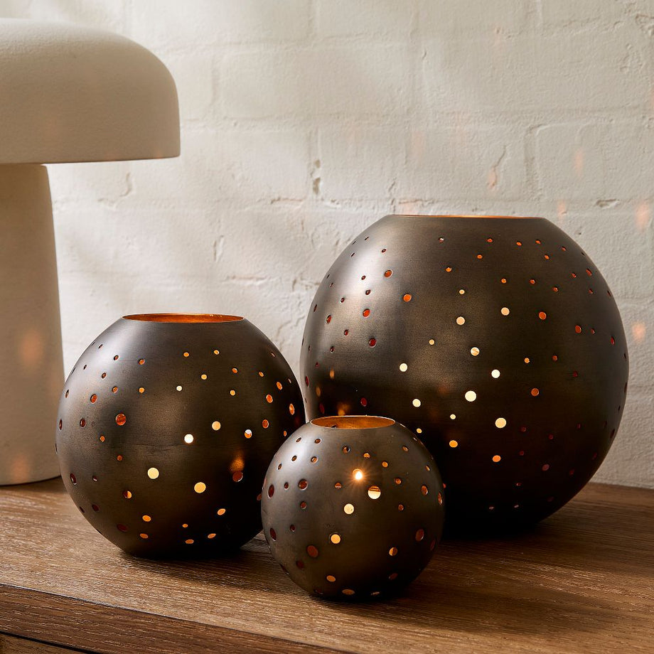 Percy Galvanizli Metal Mumluklar, El Yapımı ve Şık Tasarım