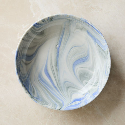 Mermer Swirl Makarna Kasesi, Şık ve Dayanıklı Seramik Tasarım