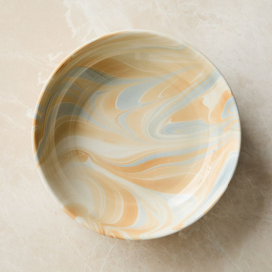 Mermer Swirl Makarna Kasesi, Şık ve Dayanıklı Seramik Tasarım