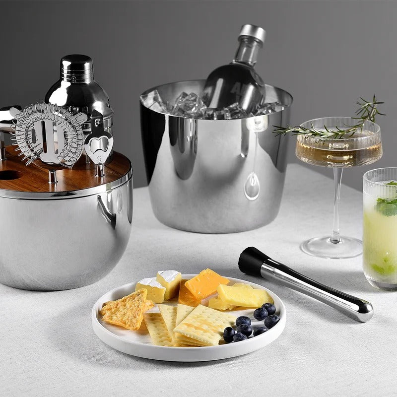 The Drop 6'lı Paslanmaz Çelik Kokteyl Seti Şık Hediye Kutulu Bar Seti