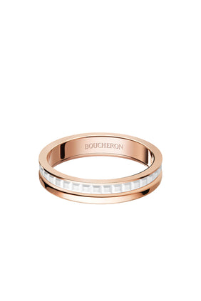 Boucheron Quatre Beyaz Serisi Düğün Yüzüğü, 18k Pembe Altın