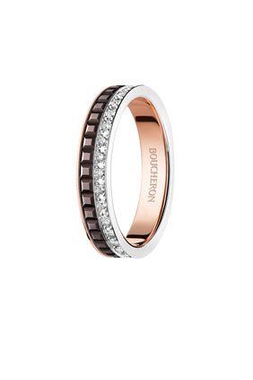 Boucheron 18 Ayar Pembe Altın ve Elmas Düğün Yüzüğü