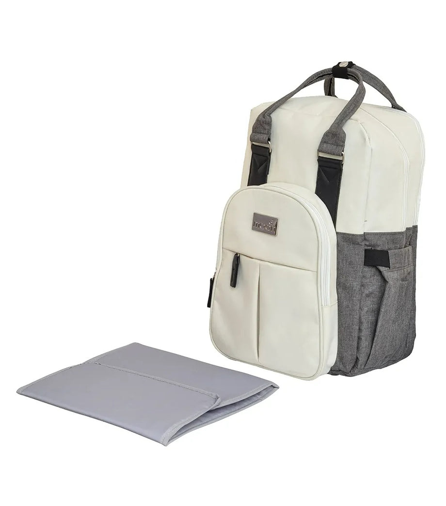 Luca Bebek Bakım Çantası, Çok Cepli, Termal Bölmeli, Su Geçirmez, PU Deri Fermuar ve Kulplu