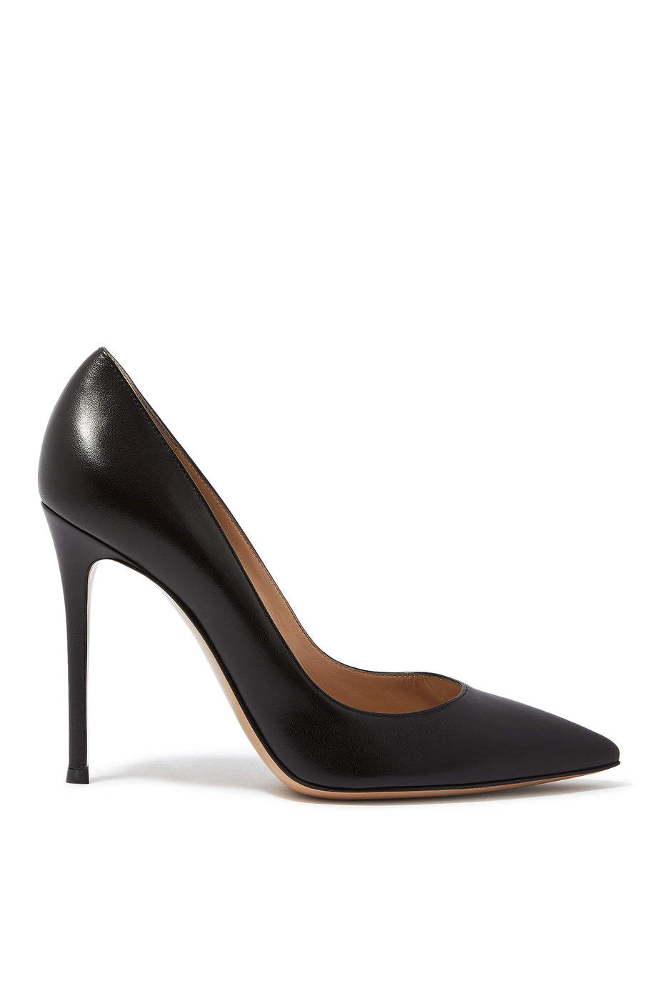 Gianvito 105 Nappa Deri Topuklu Ayakkabı - Siyah