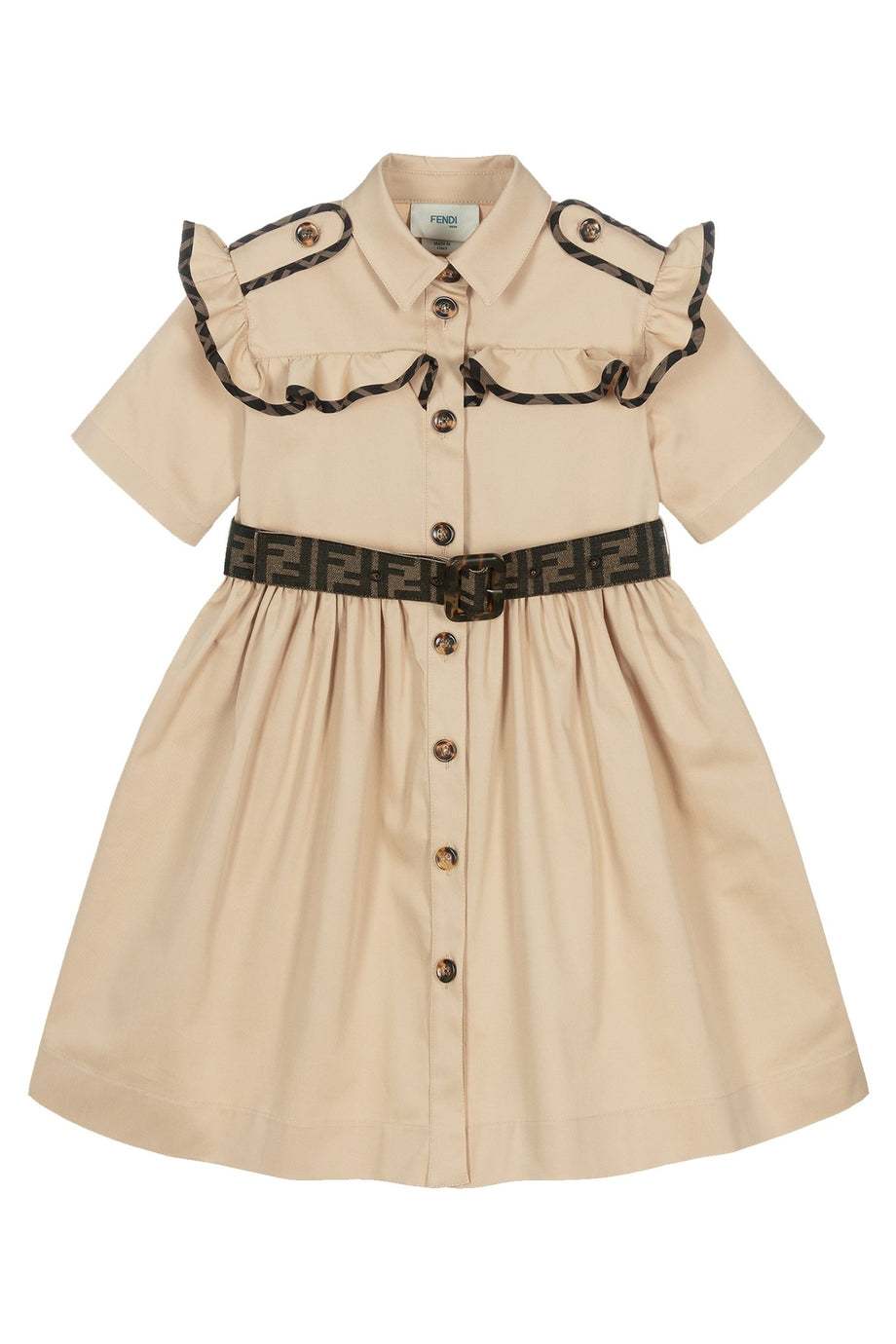 Çocuklar İçin Logo Desenli Stretch Gabardin Elbise