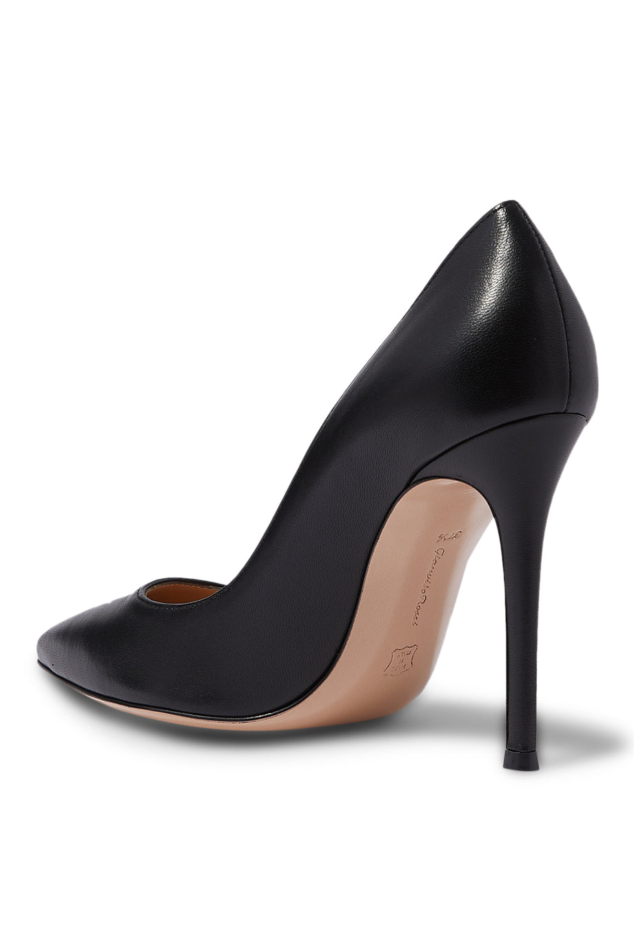Gianvito 105 Nappa Deri Topuklu Ayakkabı - Siyah