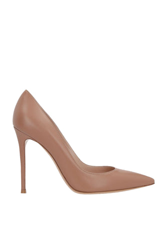 Gianvito 105 Nappa Deri Topuklu Ayakkabı - Kahverengi