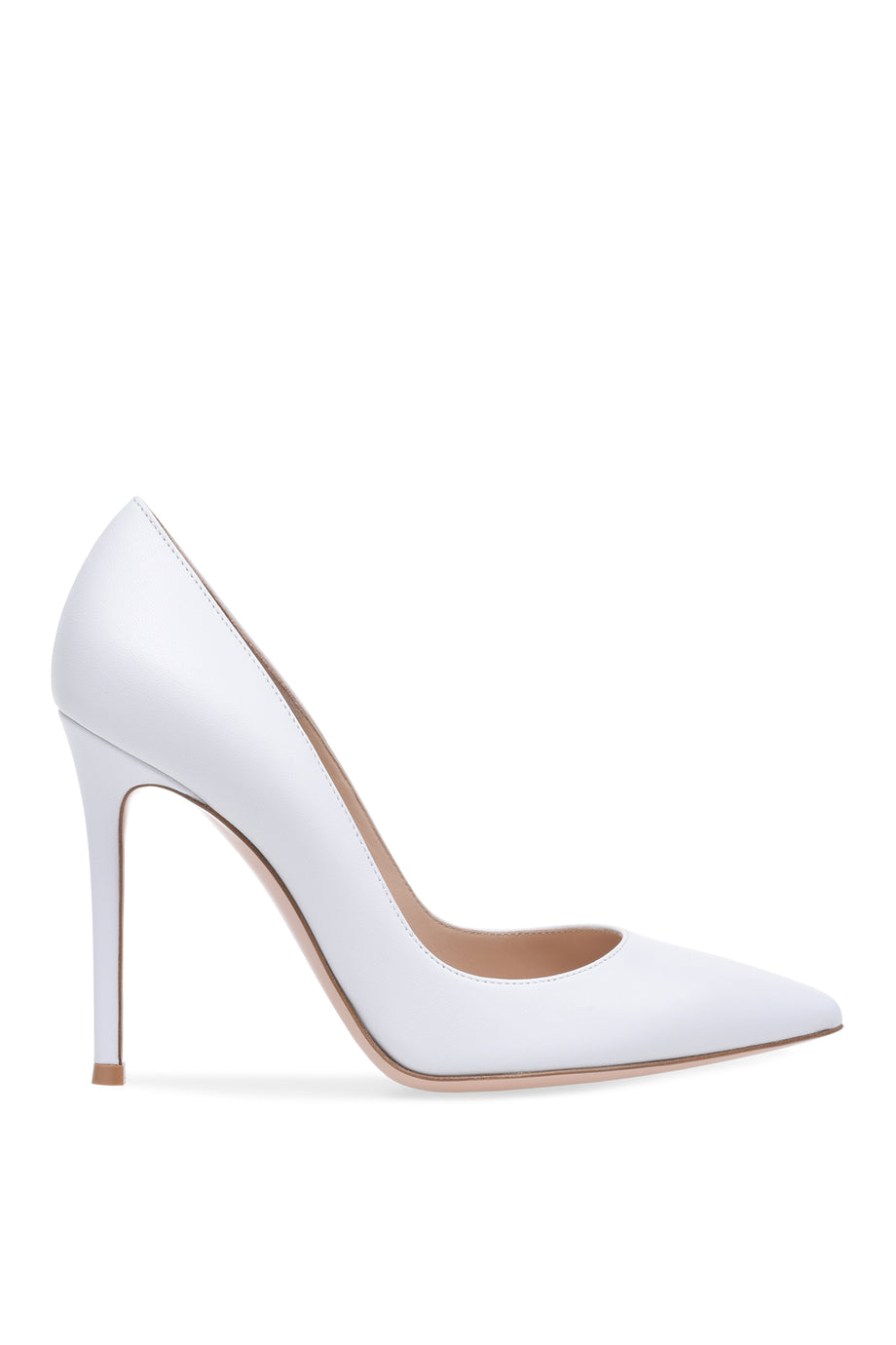 Gianvito 105 Nappa Deri Topuklu Ayakkabı - BEYAZ