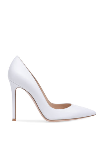 Gianvito 105 Nappa Deri Topuklu Ayakkabı - BEYAZ