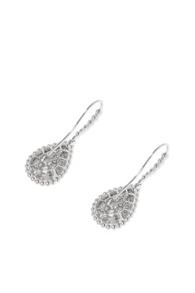 Boucheron Serpent Bohème M Motif 18 Ayar Beyaz Altın Küpe