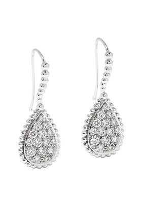 Boucheron Serpent Bohème M Motif 18 Ayar Beyaz Altın Küpe