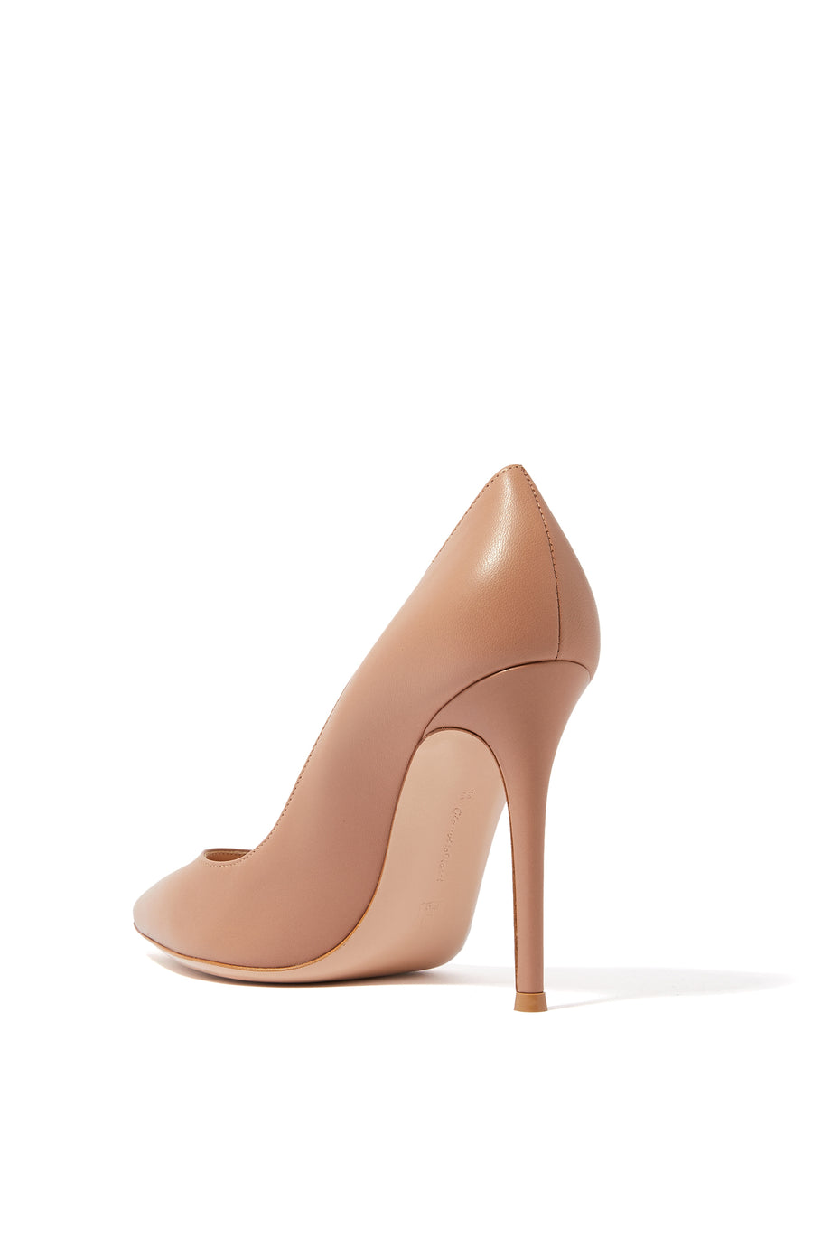 Gianvito 105 Nappa Deri Topuklu Ayakkabı - Bej