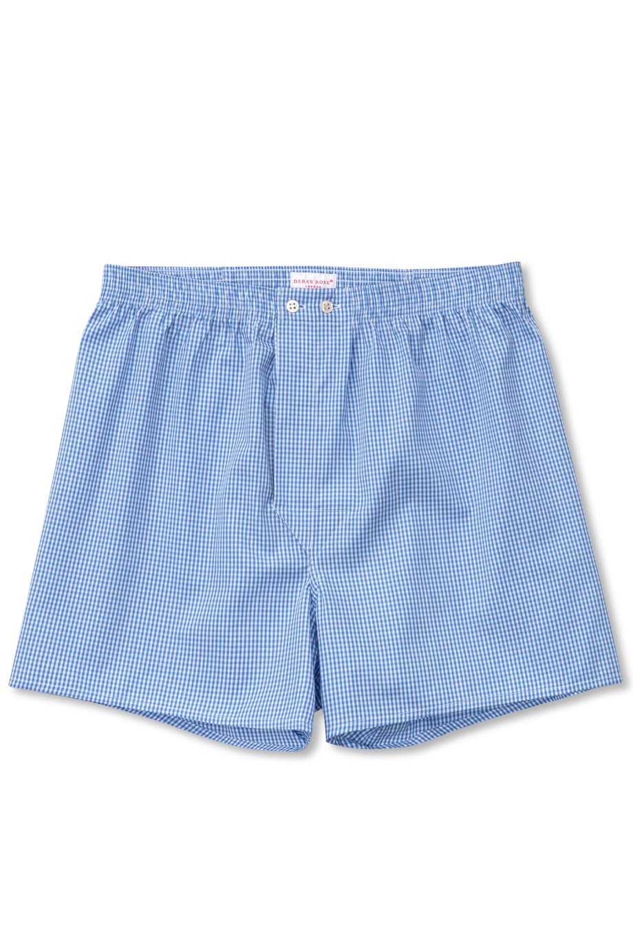 Mavi Gingham Boxer Şort