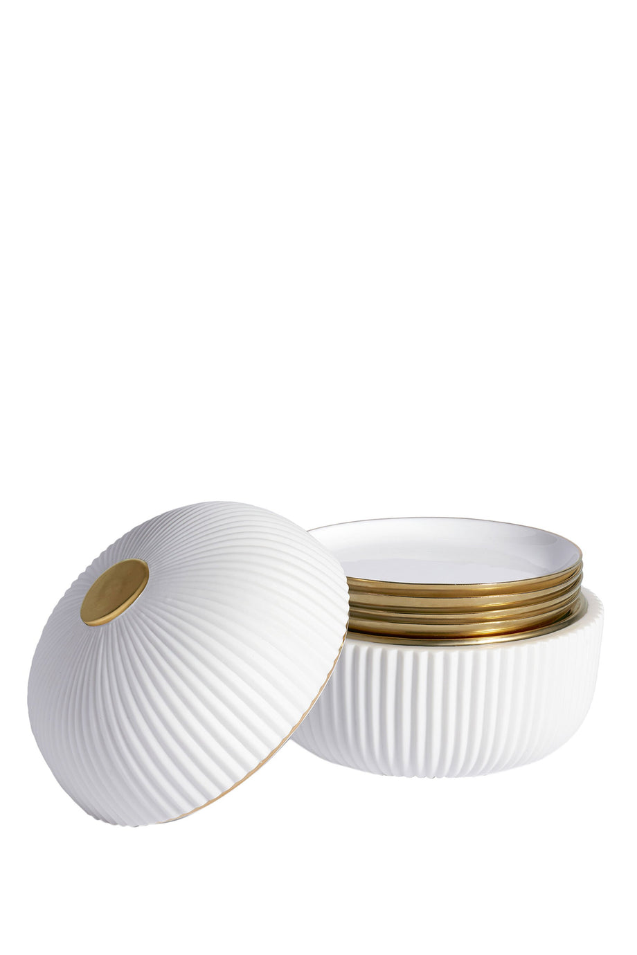 İkonik Kutu ve Tabak Seti, Limoges Porselen & Pirinç