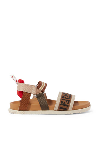 Fendi FF Logo Sandaletler - Çocuk