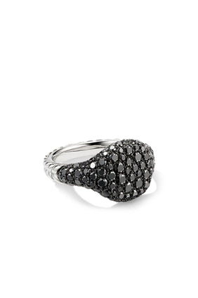 Mini Chevron Pavé Yüzük - Gümüş