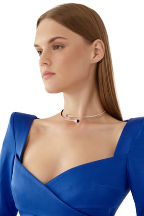 Cleo Choker, 18K Rose Gold, Lapis Lazuli ve Elmaslar