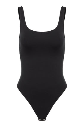 Modern Siyah Tank Body Suit