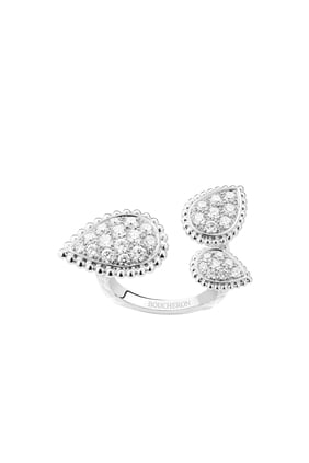 Serpent Bohème Üçlü Motif Yüzük, 18k Beyaz Altın