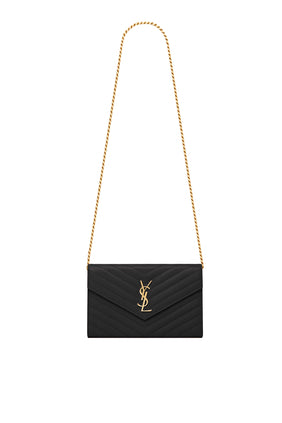 YSL Monogram Zincirli Cüzdan - Matelassé Deri