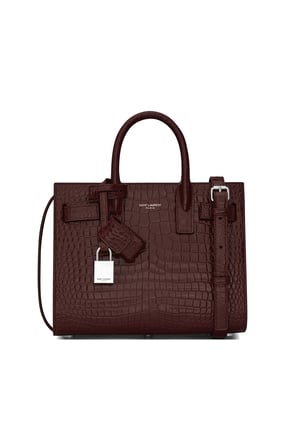 Klasik Crocodile Desenli Deri Sac de Jour Nano