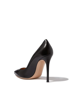 Gianvito 100 Deri Topuklu Ayakkabı - Siyah
